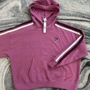 New Victorias Secret Pink Top (XXL) Fleece Pullover Logo NWT $54 Retail